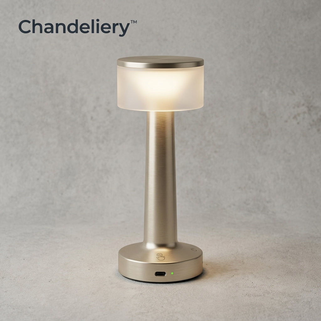 Chandeliery™ Portable Rechargeable Touch Table Lamp — Cordless Accent Light for Flexible Indoor Use