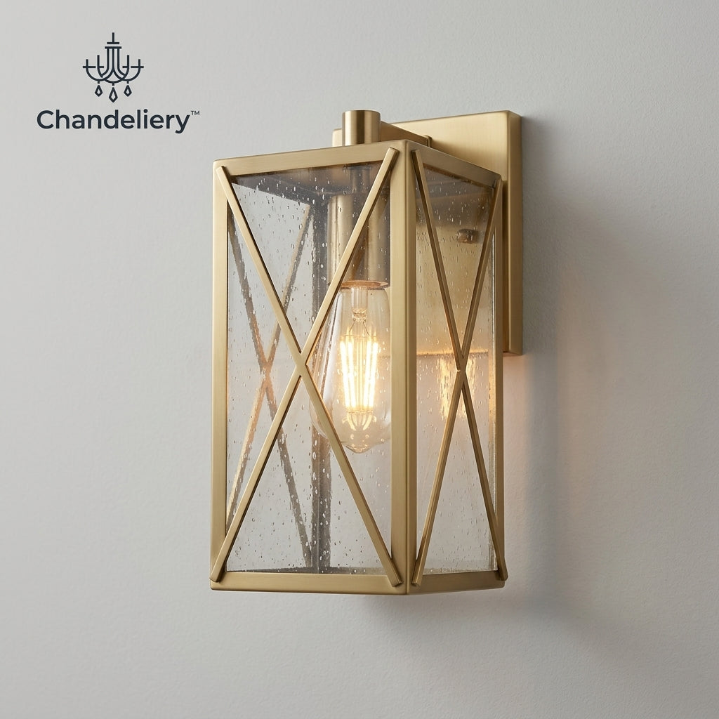 Chandeliery™ Glass Panel Entry Wall Lamp — Wall-Mounted Accent Light for Indoor Entry Areas