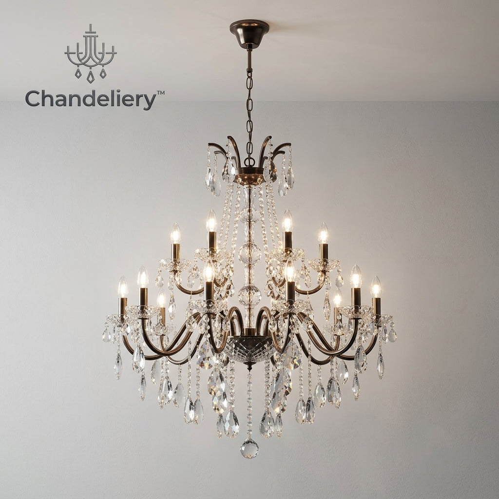 Chandeliery™ Classic Crystal Multi-Light Chandelier — Decorative Ceiling Light for Dining Rooms & Foyers